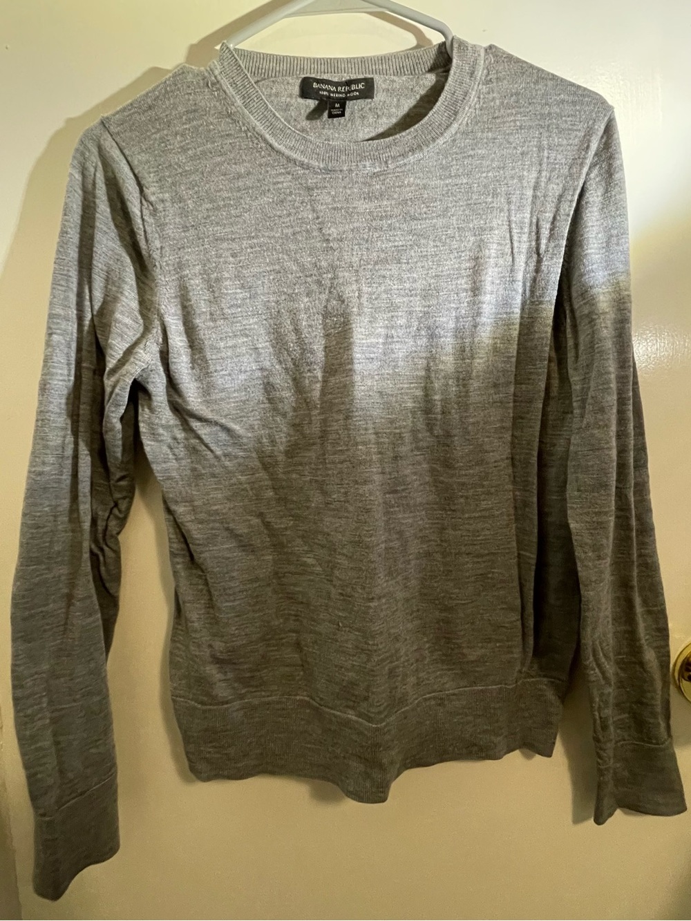 Banana Republic Light Gray Merino Crewneck Sweater